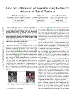 Line Art Colorization of Fakemon using Generative Adversarial Neural
  Networks