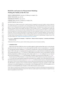 Weisfeiler and Leman Go Measurement Modeling: Probing the Validity of
  the WL Test