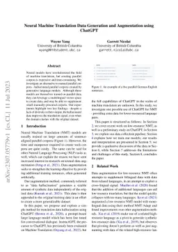 Neural Machine Translation Data Generation and Augmentation using
  ChatGPT