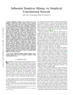 Influential Simplices Mining via Simplicial Convolutional Network