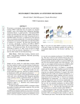 Multi-Object Tracking as Attention Mechanism