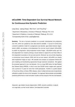 tdCoxSNN: Time-Dependent Cox Survival Neural Network for Continuous-time
  Dynamic Prediction