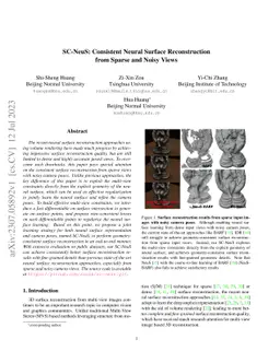 SC-NeuS: Consistent Neural Surface Reconstruction from Sparse and Noisy
  Views