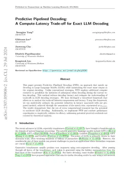 Predictive Pipelined Decoding: A Compute-Latency Trade-off for Exact LLM
  Decoding