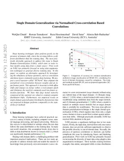 Single Domain Generalization via Normalised Cross-correlation Based
  Convolutions