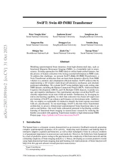 SwiFT: Swin 4D fMRI Transformer