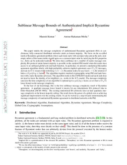 Sublinear Message Bounds of Authenticated Implicit Byzantine Agreement