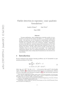 Outlier detection in regression: conic quadratic formulations