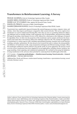 Transformers in Reinforcement Learning: A Survey