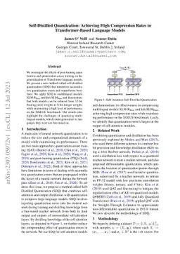 Self-Distilled Quantization: Achieving High Compression Rates in
  Transformer-Based Language Models