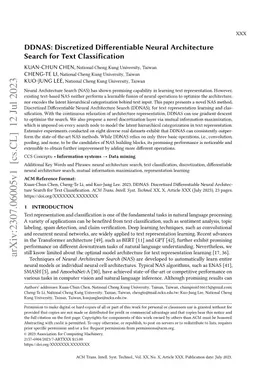 DDNAS: Discretized Differentiable Neural Architecture Search for Text
  Classification