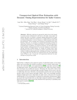 Unsupervised Optical Flow Estimation with Dynamic Timing Representation
  for Spike Camera