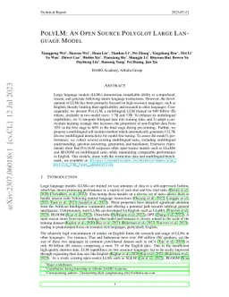 PolyLM: An Open Source Polyglot Large Language Model