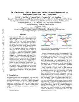 An Effective and Efficient Time-aware Entity Alignment Framework via
  Two-aspect Three-view Label Propagation