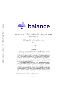 balance -- a Python package for balancing biased data samples
