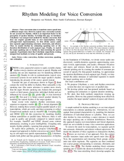 Rhythm Modeling for Voice Conversion
