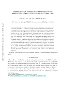 Distribution-on-Distribution Regression with Wasserstein Metric:
  Multivariate Gaussian Case