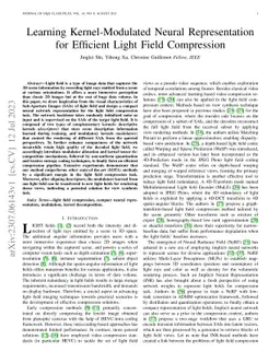 Learning Kernel-Modulated Neural Representation for Efficient Light
  Field Compression