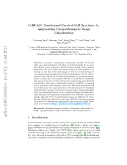 CellGAN: Conditional Cervical Cell Synthesis for Augmenting
  Cytopathological Image Classification