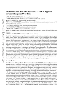 52 Weeks Later: Attitudes Towards COVID-19 Apps for Different Purposes
  Over Time
