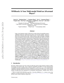 MMBench: Is Your Multi-modal Model an All-around Player?