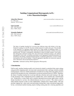 Tackling Computational Heterogeneity in FL: A Few Theoretical Insights