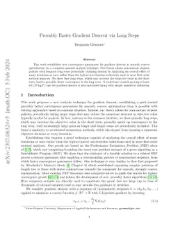 Provably Faster Gradient Descent via Long Steps