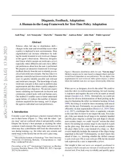 Diagnosis, Feedback, Adaptation: A Human-in-the-Loop Framework for
  Test-Time Policy Adaptation