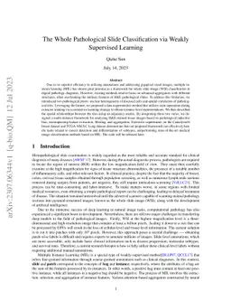 The Whole Pathological Slide Classification via Weakly Supervised
  Learning