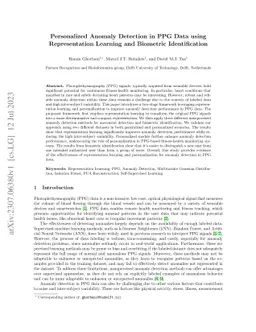Personalized Anomaly Detection in PPG Data using Representation Learning
  and Biometric Identification