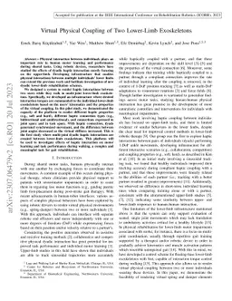 Virtual Physical Coupling of Two Lower-Limb Exoskeletons