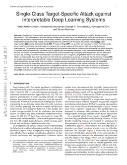 Single-Class Target-Specific Attack against Interpretable Deep Learning
  Systems