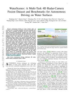 WaterScenes: A Multi-Task 4D Radar-Camera Fusion Dataset and Benchmarks
  for Autonomous Driving on Water Surfaces