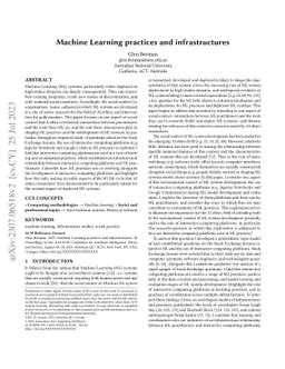 Machine Learning practices and infrastructures