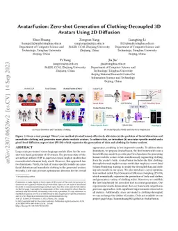 AvatarFusion: Zero-shot Generation of Clothing-Decoupled 3D Avatars
  Using 2D Diffusion