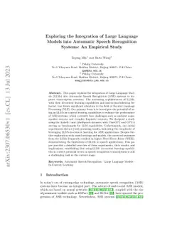 Exploring the Integration of Large Language Models into Automatic Speech
  Recognition Systems: An Empirical Study