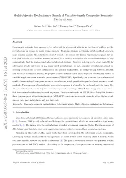 Multi-objective Evolutionary Search of Variable-length Composite
  Semantic Perturbations