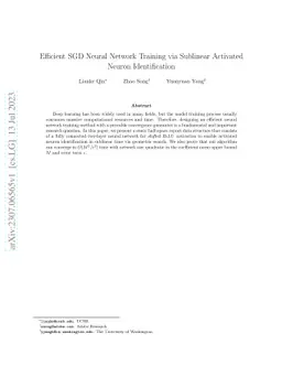 Efficient SGD Neural Network Training via Sublinear Activated Neuron
  Identification