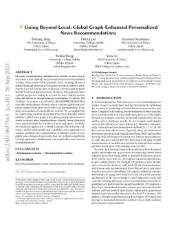 Going Beyond Local: Global Graph-Enhanced Personalized News
  Recommendations