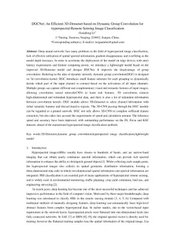 DGCNet: An Efficient 3D-Densenet based on Dynamic Group Convolution for
  Hyperspectral Remote Sensing Image Classification