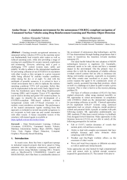 Aeolus Ocean -- A simulation environment for the autonomous
  COLREG-compliant navigation of Unmanned Surface Vehicles using Deep
  Reinforcement Learning and Maritime Object Detection