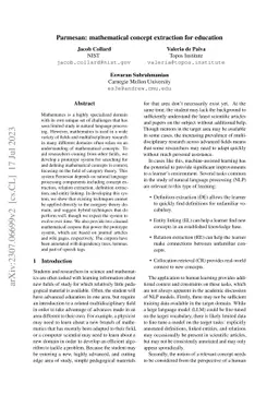 Parmesan: mathematical concept extraction for education