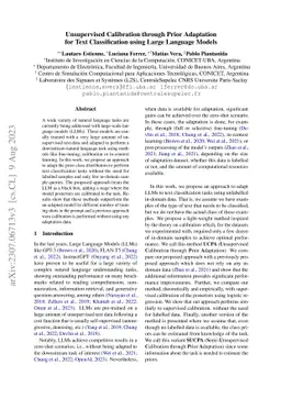 Unsupervised Calibration through Prior Adaptation for Text
  Classification using Large Language Models