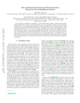 Fast and Functional Structured Data Generators Rooted in
  Out-of-Equilibrium Physics