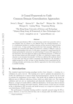 A Causal Framework to Unify Common Domain Generalization Approaches