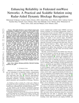 Enhancing Reliability in Federated mmWave Networks: A Practical and
  Scalable Solution using Radar-Aided Dynamic Blockage Recognition
