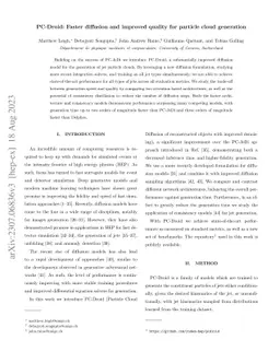 PC-Droid: Faster diffusion and improved quality for particle cloud
  generation