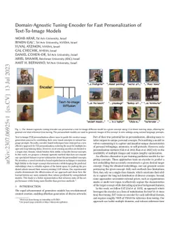 Domain-Agnostic Tuning-Encoder for Fast Personalization of Text-To-Image
  Models