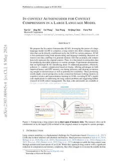 In-context Autoencoder for Context Compression in a Large Language Model