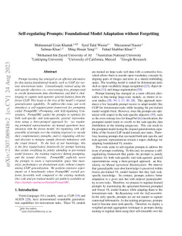 Self-regulating Prompts: Foundational Model Adaptation without
  Forgetting